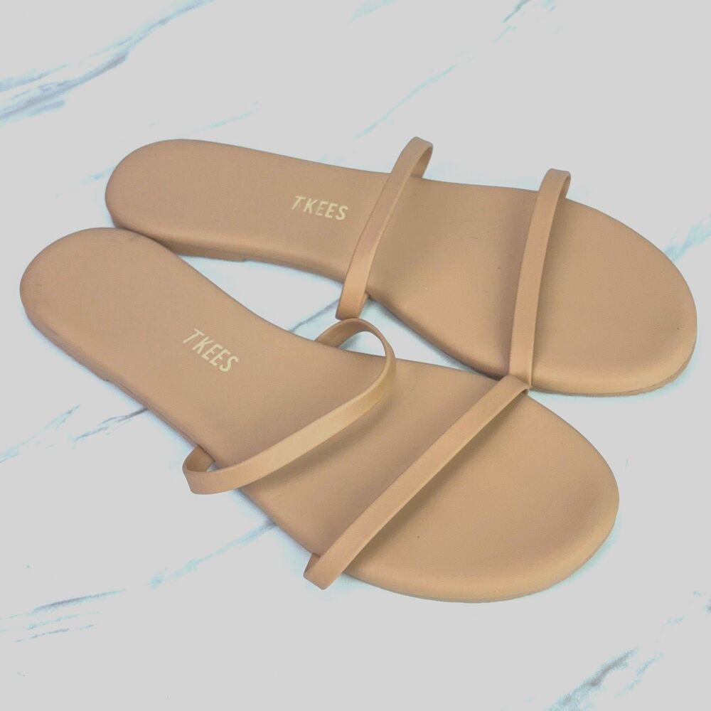 Tkees Gemma Women's 7 / 38 Nude Tan Sandals Neutral Capsule Double Strap Slides